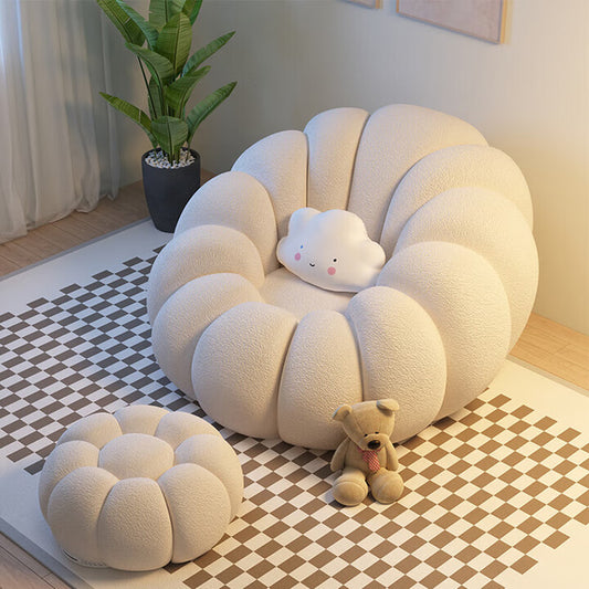 Pumpkin Accent Chair with Rotating Base - Ottoman Included