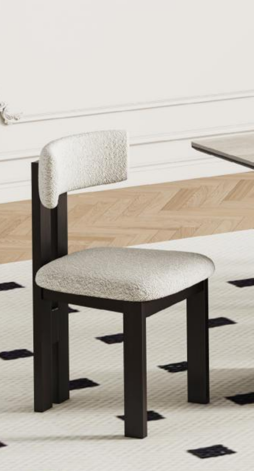 Mid-Century Dining Table with Solid Wood Legs