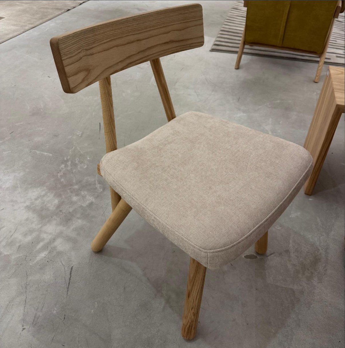 Natural Solid Wood Dining Table with Bench Set