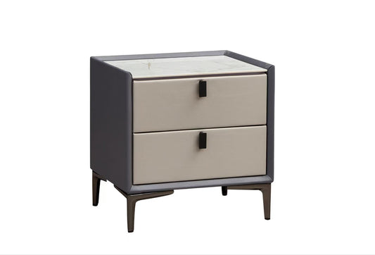 2-drawer Nightstand with Sintered Stone Top
