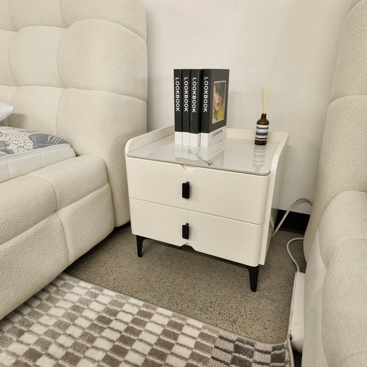 White Nightstand with Sintered Stone Top
