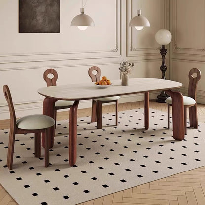Solid Wood Sculpted Leg Dining Table