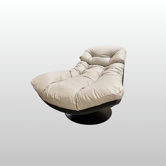 Swivel Sofa Chair with Leather Cushion