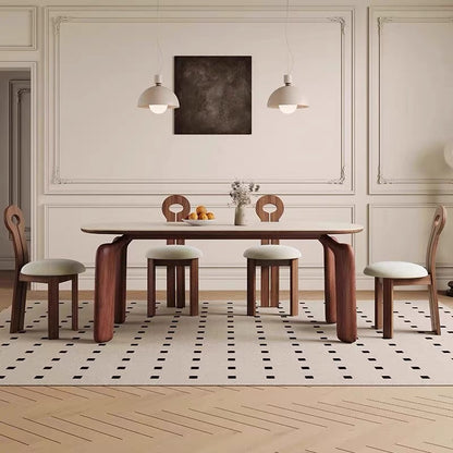 Solid Wood Sculpted Leg Dining Table