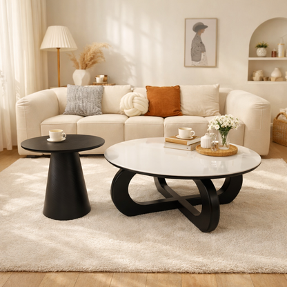 Modern Coffee Table Set with Sintered Stone Tabletop