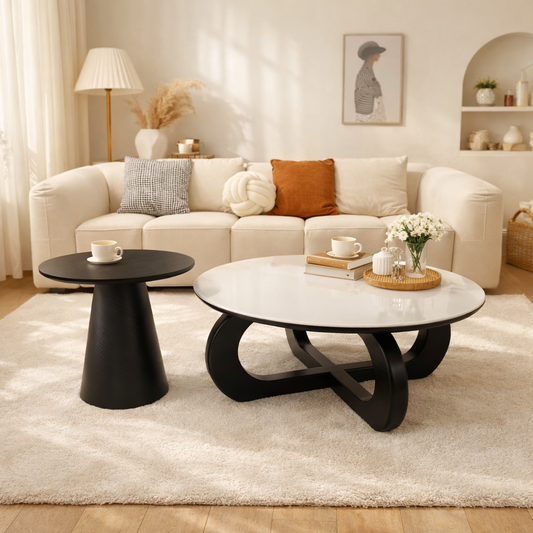 Modern Coffee Table Set with Sintered Stone Tabletop