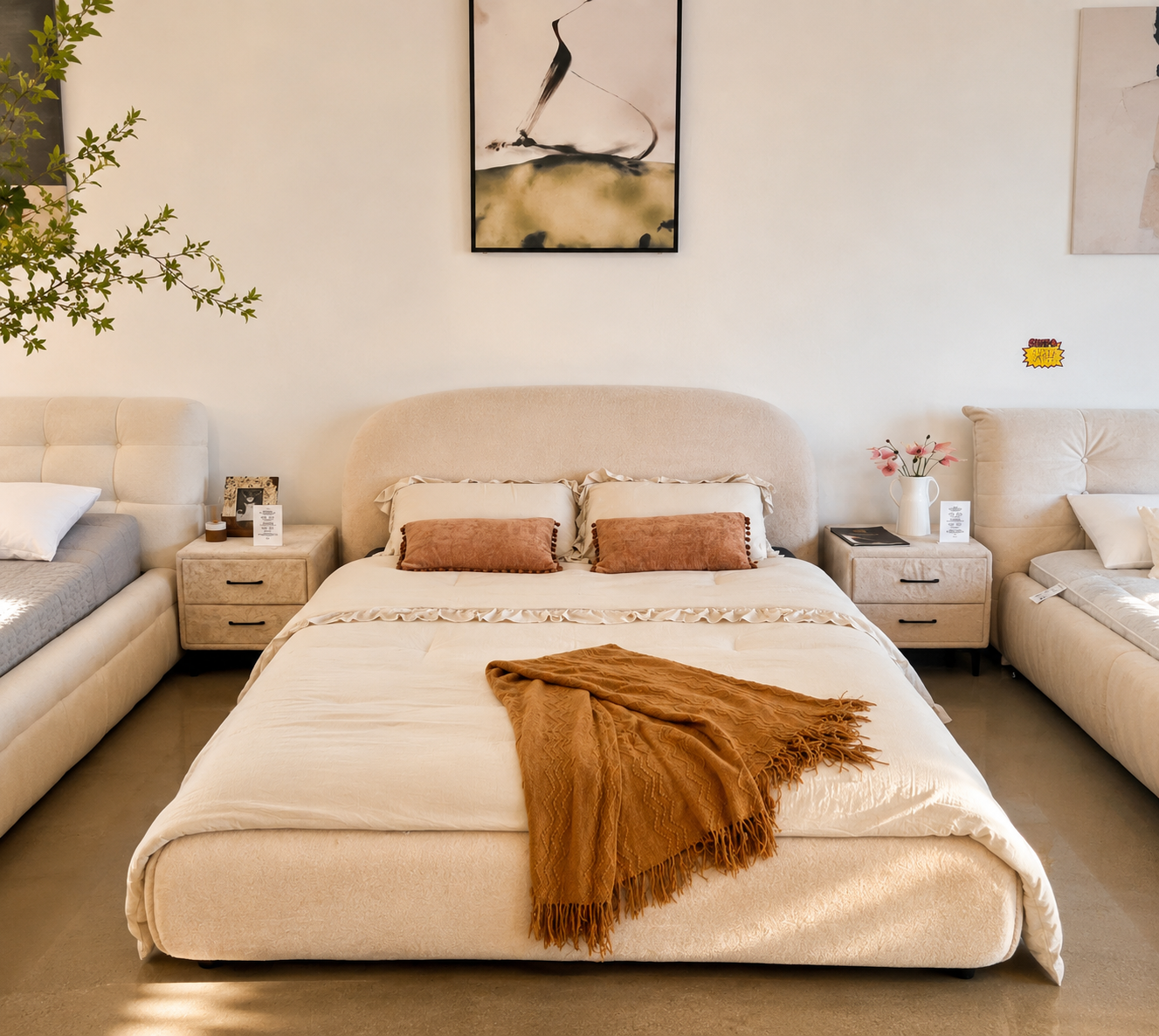 Velura Arch Bed in Faux Mink Fur