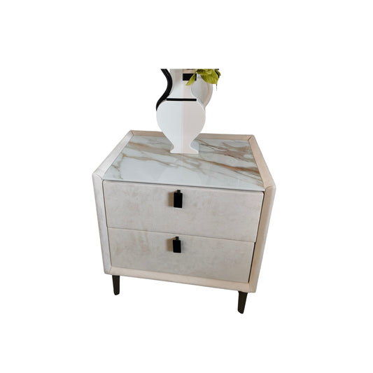 2-drawer Nightstand with Sintered Stone Top