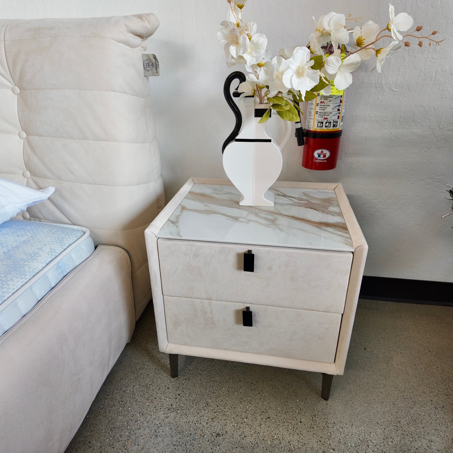 2-drawer Nightstand with Sintered Stone Top
