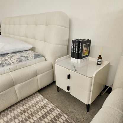 White Nightstand with  Sintered Stone Top