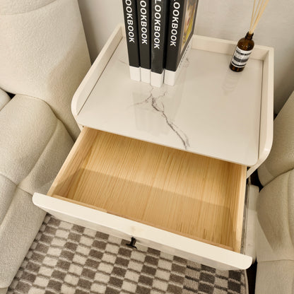 White Nightstand with  Sintered Stone Top